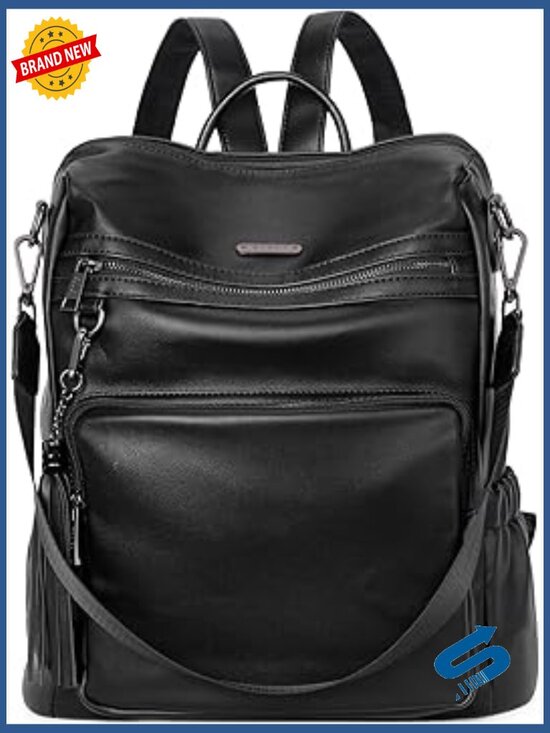Leather Fashion Backpack Purse Large Travel Convertible Work Bag main image 3